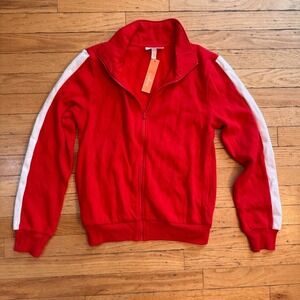 Colsie Womens‎ Red Track Jacket White Side Stripe Full Zip XS New
